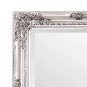 Andrews Flat Wall Mirror Antique Silver / 100cm x 70cm W