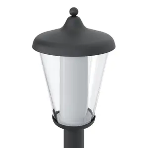 GoodHome Lantern Dark grey Mains-powered 1 lamp Integrated LED Outdoor Post light (H)1100mm