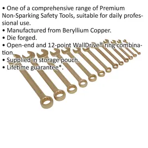 13-Piece Non-Sparking Beryllium Copper Spanner Set - 8-32mm for Professionals and DIY Enthusiasts