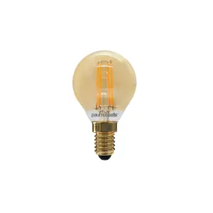 paul russells LED Filament Dimmable Golf Bulb, SES E14, 4.5W 423 Lumens, 40w Equivalent, 2200K Extra Warm White