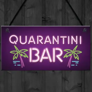 Red Ocean Novelty Quarantine Bar Signs And Plaques Quarantini Gift Bar Decor Man Cave Gifts