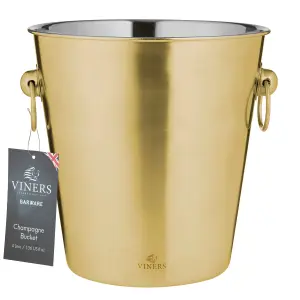 Viners Barware Stainless Steel Gold Champagne Bucket 4L