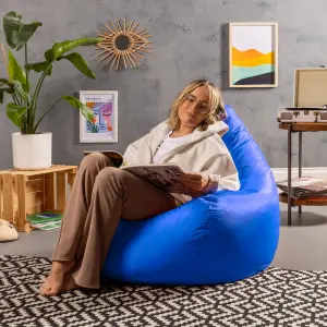 Veeva Recliner Indoor Outdoor Bean Bag Blue Bean Bag Chair