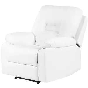 Faux Leather Manual Recliner Living Room Set White BERGEN