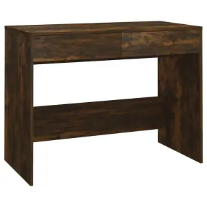 Berkfield Desk Smoked Oak 101x50x76.5 cm Engineered Wood