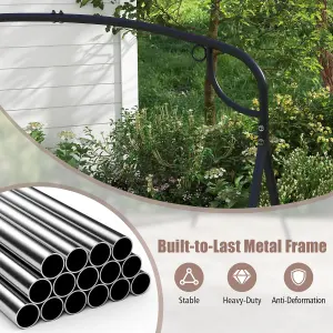 Costway Patio Metal Swing Stand Heavy-Duty A-Shaped Porch Swing Frame w/ Double Side Bar