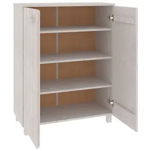 Berkfield Shoe Cabinet White 85x40x108 cm Solid Wood Pine