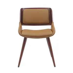 Ayrton Faux Leather Mid-Century Dining Chair Desert Sandstone