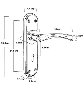 Genova Door Handles Satin Twist Lever Lock Marina Backplate