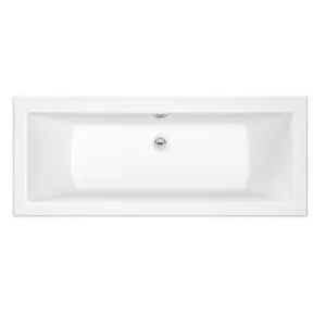 Cooke & Lewis Arezzo White Straight Bath & air spa set with 6 jets (L)1700mm