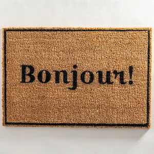 Bonjour Doormat with Border - Regular 60x40cm