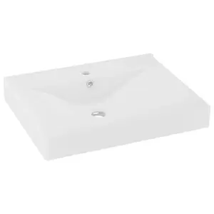 Belfry Bathroom Montenegro 600mm L x 460mm W Ceramic Rectangular Sink with Overflow White