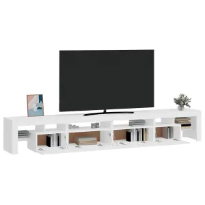 Berkfield TV Cabinet with LED Lights High Gloss White 260x36.5x40 cm