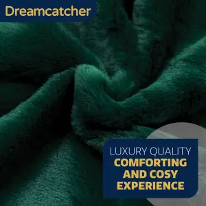 Dreamcatcher Blanket Throw Soft Faux Fur 160 x 130cm Overblanket Green