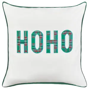 Set of 2 Cushions Cotton 45 x 45 cm Text White