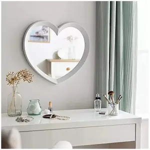 Heart Shaped Wall Mirror White Frame