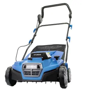 Hyundai 2 x 20V (40V) Cordless Lawn Scarifier, Aerator & Dethatcher Rake 380mm 4Ah Li-Ion Batteries Brushless  HY2196