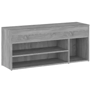 Berkfield Shoe Bench Grey Sonoma 105x30x45 cm Engineered Wood