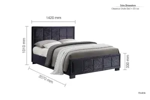 Birlea Hannover Double Bed Black Crushed Velvet