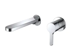 VURTU Datchworth Soft Square Spout Wall Mounted Basin/ Bath Filler, 1/4 Turn, Single Lever Ceramic Disc, Chrome, 501701