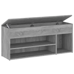 Berkfield Shoe Bench Grey Sonoma 105x30x45 cm Engineered Wood