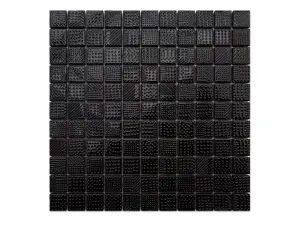 Glass mosaic on mesh for bathroom or kitchen 300mm x 300mm - Black lace