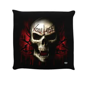 Spiral Game Over Filled Cushion Black/Red (One Size)