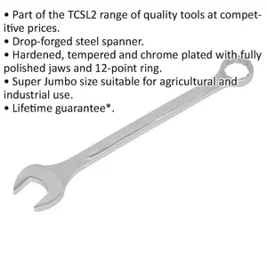 44mm Heavy-Duty Combination Spanner - Chrome Plated Drop Forged Steel Tool