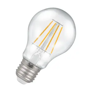 Crompton Lamps LED GLS 7.5W E27 Dimmable Filament (5 Pack) Cool White Clear (60W Eqv)