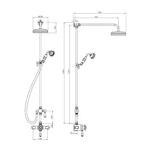 Gwen Traditional Exposed Chrome Shower Kit with Fixed Head & Handset