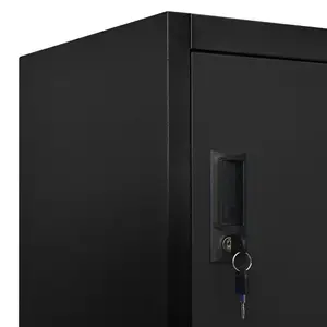 Berkfield Locker Cabinet Black 90x45x180 cm Steel