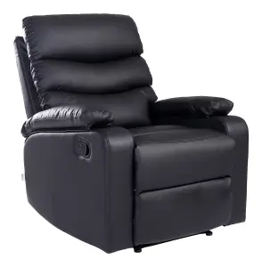 Ashby Leather Recliner Armchair Sofa Home Lounge Chair Reclining Black