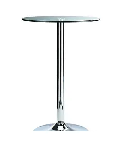 Bert Table Tall Clear Round Glass Bistro Bar Table