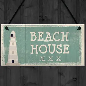 Red Ocean Beach House Shabby Chic Bathroom Sign Vintage Nautical Plaque Beach Home Seaside GIFT Accessories