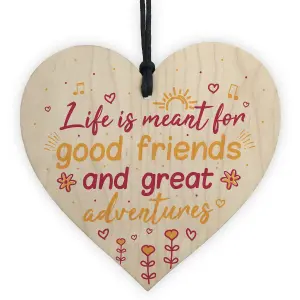 Red Ocean Handmade Best Friend Friendship Sign Plaque Shabby Chic Wooden Hanging Heart Thank You Love Gift