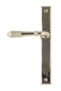 From The Anvil Polished Nickel Reeded Slimline Lever Latch Set