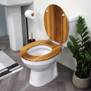 Showerdrape Oxford Antique Pine Wooden Toilet Seat