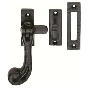 Chunky Handled Antique Window Casement Fastener Powder Coated Black Finish