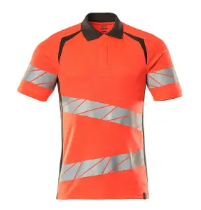 Mascot Accelerate Safe Modern Fit Polo Shirt (Hi-Vis Red/Dark Anthracite)  (XXXXX Large)