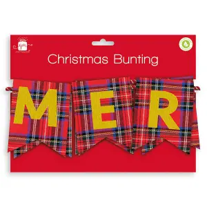 Giftmaker Merry Christmas Fabric Christmas Bunting Red (One Size)