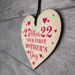 Your 1st Mothers Day Gift Wooden Heart Gift For New Mum Mummy From Daughter Son Keepsake