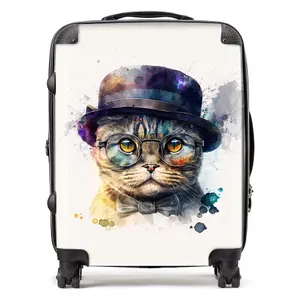 Scottish Fold Cat Splashart Suitcase - Large