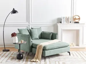 Fabric Chaise Lounge Green CHARMES