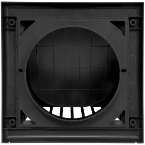 Black Gravity Flap for 100 mm / 4" Round Wall Outlet - Ventilation Duct Cover with Non-Return Shutters and Rear Spigot