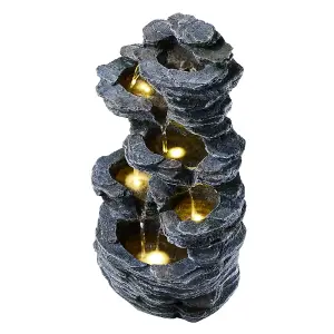 Solar-Powered Water Fountain Outdoor Garden Decor 47.5cm H