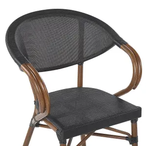 Set of 4 Garden Chairs CASPRI Metal Black