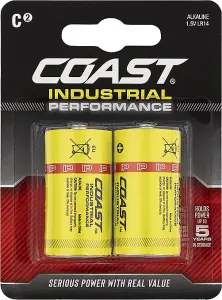 Coast Industrial Performance Alkaline Batteries C Cell 2 Pack