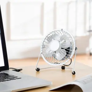 Mini Desk Fan 4 Inch USB Portable Single Speed With Tilting Head 2.5W