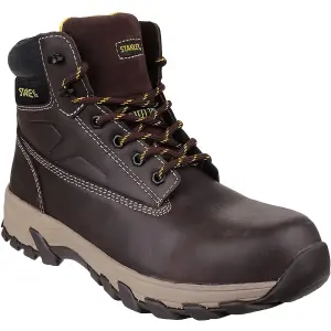 Stanley Mens Tradesman Leather Safety Boots Brown (11 UK)