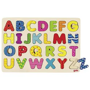 Goki Wooden Alphabet Puzzle Childrens Colourful Educational Learning Toy